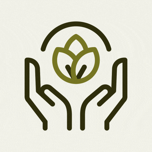 Le logo animé d'un symbole vert.
