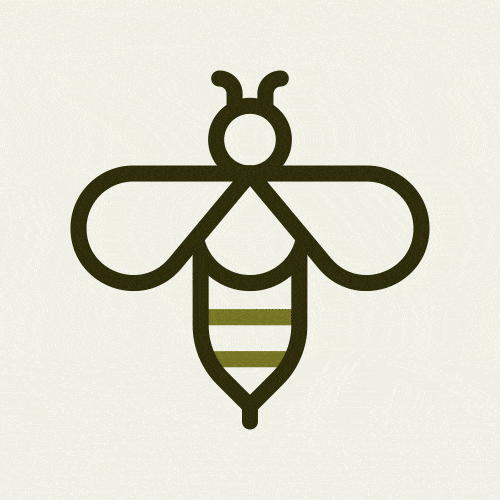 Le logo animé d'une abeille.